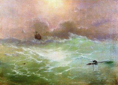 Schip In Een Storm 1896
