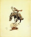 Bucking Cheval et Cowgirl