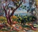 Cagnes Landschaft mit Frau und Kind