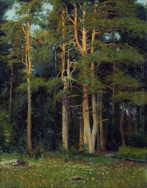Bosque de pinos en Ligovo 1895