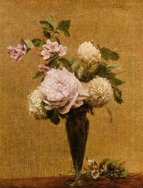 Vaso di peonie e palle di neve 1878