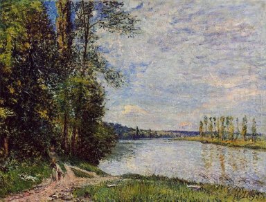 der Weg von veneux entlang der Wasser Abend 1880 Thomery