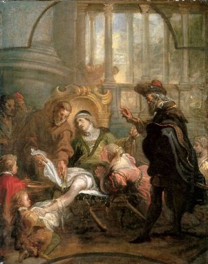 Holy Franciscus läker Giovanni di Carat