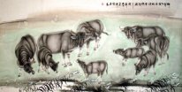 Cow-Plowing is completed, rest now(Night cow) - Chinese Painting