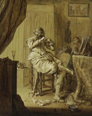 A Cavalier at His Dressing Table
