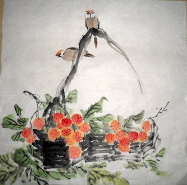 Vogels&Bloemen - Chinees schilderij