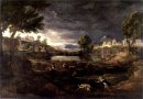 Stormachtige Landschap met Ovidius over Pyramus en Thisbe 1651