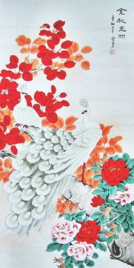 Peacock & Pion - kinesisk målning