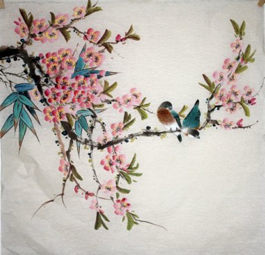 Vogels&Bloemen - Chinees schilderij