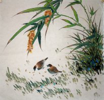 Pájaros y flores - Pintura china