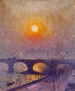 Puesta de sol sobre el puente de Waterloo