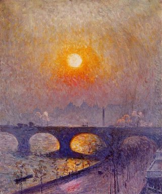 Pôr do sol sobre a ponte de Waterloo