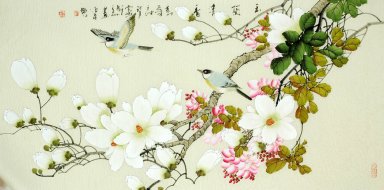 Oiseaux et fleurs - Peinture chinoise