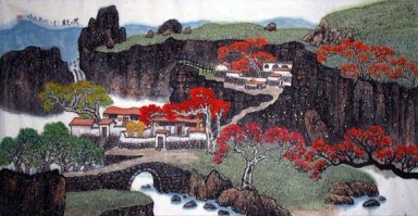 Montagne antique, l\'érable - Peinture chinoise