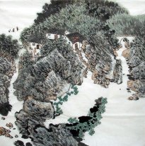 Une cour dans la montagne - Peinture chinoise