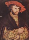 Retrato de um homem novo no chapéu 1521