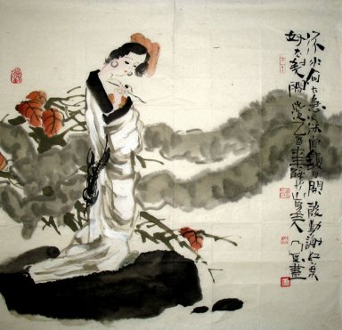 Cansado menina-Pijuan - Pintura Chinesa