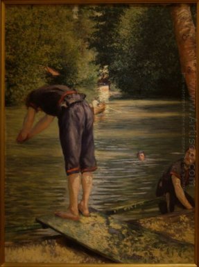 Badegäste auf den Banken der Yerres 1878