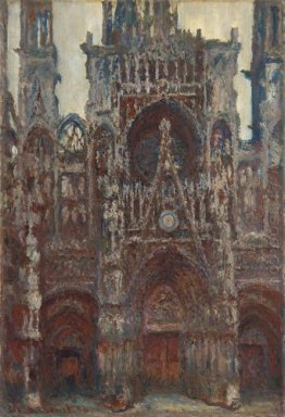 Rouen Catedral de noche Armonía en Brown 1894