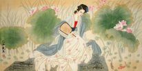 Woman holding a fan - Shanzi - Chinese Painting