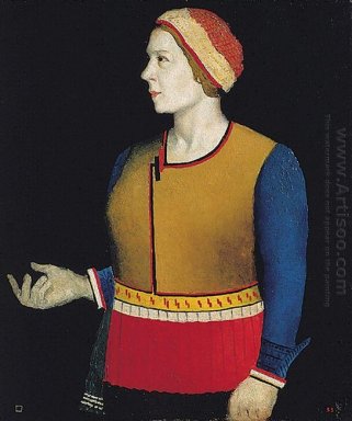 Portret van kunstenaar S Vrouw N Een Malevich 1933