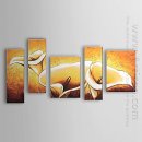 Hand-painted Oil Painting Floral Calla Lily - Set of 5 1302-FL00