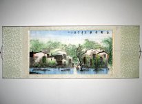 Water Township - Mounted - Chinese Painting
