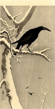 Crow on a Snowy Branch