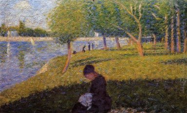 L\' ouvrière couturière ou un dimanche, à la Jatte Étude Grande p