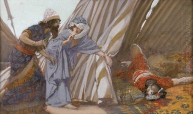 Jael visar att Barak Sisera ligga död