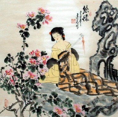 Belle peinture Lady-chinois