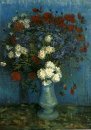 Still Life Vase With Cornflowers And Poppies 1887