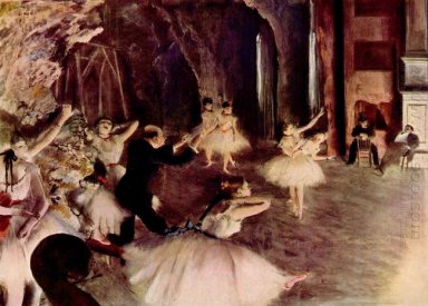 el ensayo del ballet en el escenario