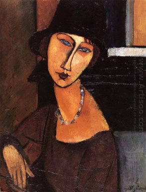 Jeanne Hébuterne com chapéu e colar 1917