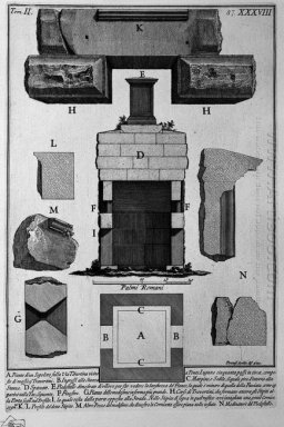 O Antiguidades Roman T 2 Placa XXXVIII Cutaway View Of The Tomb