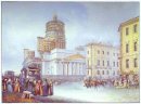 Avgång för ett Omnibus från Isakstorget i St Petersbur