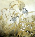 Oiseaux en hiver - Peinture chinoise