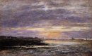 Deauville Zonsondergang op het strand 1893