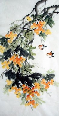 Birds & Bunga - Lukisan Chiense