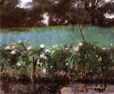 Landschaft mit Rosen-Gitter 1886