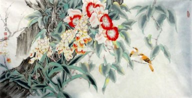 Oiseaux et fleurs - Peinture chinoise