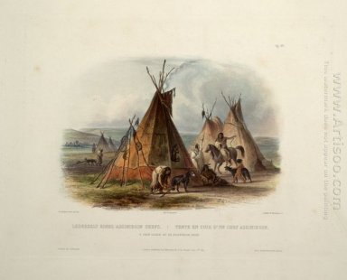 A Skin Lodge of an Assiniboin Chief, plate 16 from Volume 1 of \'