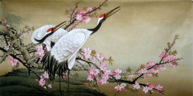 Crane - Plum - pittura cinese