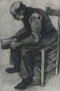 Homem de leitura de assento Um Livro 1882