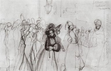 Sketch Of The Ilustrasi Untuk Gogol S Nevsky Prospect