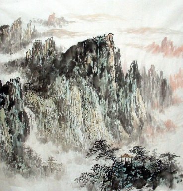 Lodge на холме - китайской живописи