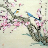 Pájaros y flores - Pintura china