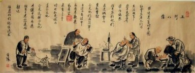 Old Beijing Scene - Lukisan Cina