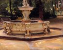 Ein Marmor-Brunnen bei Aranjuez Spanien 1912