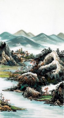 Montanha e água - pintura chinesa